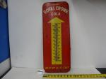 Vintage Royal Crown Cola Thermometer Metal Sign