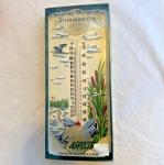 Vintage Window Thermometer with Bird Scene