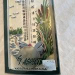 Vintage Window Thermometer with Bird Scene