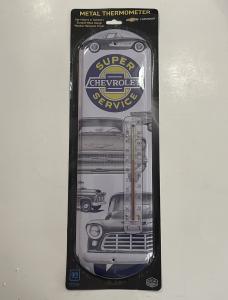 Chevrolet Super Service Garage Vintage Metal Thermometer