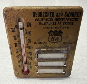 Phillips 66 Vintage Easel Thermometer Jackson, MI