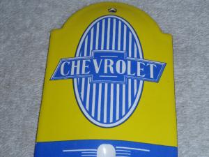 Vintage Chevrolet Bowtie Porcelain Thermometer Sign