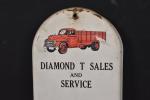 Rare Vintage Diamond T Motor Trucks Thermometer Sign