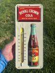 Royal Crown Cola Embossed Metal Thermometer Sign
