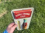 Royal Crown Cola Embossed Metal Thermometer Sign