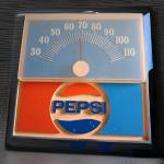 1970s Blue Pepsi Advertising Thermometer