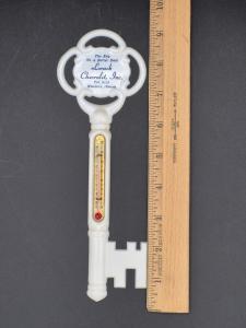 Key Shaped Vintage Advertising Thermometer - Lorack Chevrolet