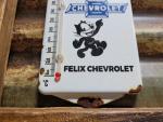 Vintage Chevrolet Porcelain Thermometer with Felix the Cat
