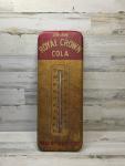 1940s Royal Crown Cola Metal Thermometer with Patina