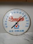 1960s Frozen Gold Ice Cream Advertising Thermometer