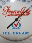 1960s Frozen Gold Ice Cream Advertising Thermometer