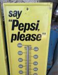 Vintage Pepsi Please Metal Thermometer - Non Working
