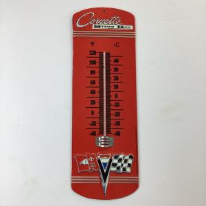 Chevrolet Corvette Sting Ray Metal Thermometer Red