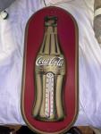 Coca-Cola 1923 Red Gold Bottle Thermometer Sign