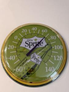 Sprite Vintage-Style Round Metal Thermometer