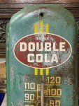 Vintage Double Cola Metal Thermometer Sign 27"x8