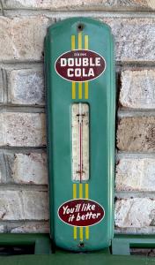 1950s Double Cola Metal Advertising Thermometer