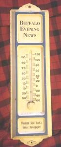 Vintage Buffalo Evening News Thermometer