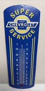 Chevrolet Super Service Vintage Thermometer 12" x 4”