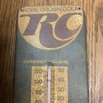 Royal Crown Cola Vintage Metal Thermometer Sign