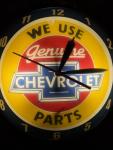 Chevrolet Double Bubble Clock Thermometer Sign