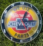 Chevrolet Double Bubble Clock Thermometer Sign