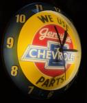 Chevrolet Double Bubble Clock Thermometer Sign
