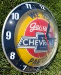 Chevrolet Double Bubble Clock Thermometer Sign