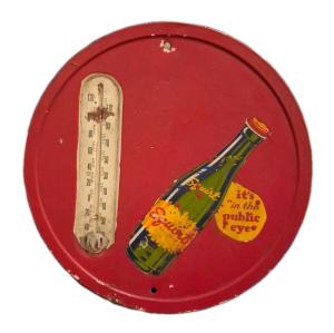 Vintage 40s-50s Squirt Soda Round Thermometer 9