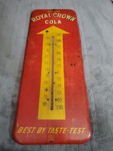 Vintage 1952 Royal Crown Cola Thermometer Sign