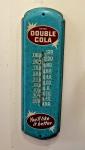 Vintage Double-Cola Soda Pop Metal Thermometer Sign