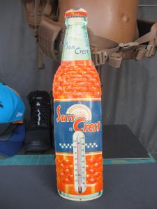 1950s Sun Crest Orange Soda Thermometer
