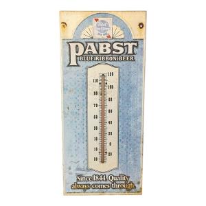 Pabst Blue Ribbon Vintage Metal Thermometer Sign
