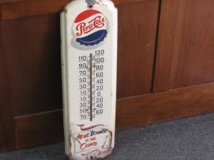 Vintage 1942 Pepsi-Cola Advertising Thermometer
