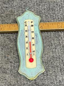 4-Inch Brass Glass Antique Hanging Thermometer