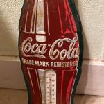 1950s Coca-Cola Bottle Advertising Thermometer Sign