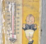 Calumet Powder Wooden Thermometer Dealer Sign 1910s