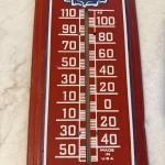 Large 27" Red Pepsi Cola Metal Thermometer Sign
