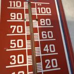 Large 27" Red Pepsi Cola Metal Thermometer Sign
