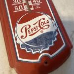 Large 27" Red Pepsi Cola Metal Thermometer Sign