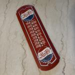 Large 27" Red Pepsi Cola Metal Thermometer Sign