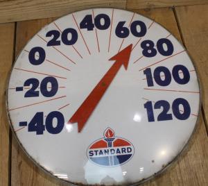 1950s Standard Oil Gas Station Glass Thermometer