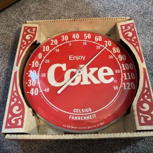 Vintage Coca-Cola Wall Thermometer with Original Box