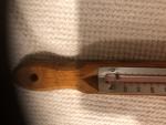 Vintage TAG Thermometer with Brass Base and Wood Holder