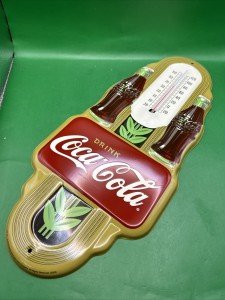 Coca Cola Embossed Vintage Advertising Thermometer