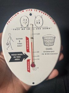 Antique Egg Thermometer Farm Poultry Decor Sign