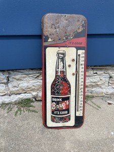 Barq's Root Beer Vintage Advertising Tin Thermometer
