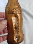 Coca Cola Bottle Thermometer - Vintage Gold Tin