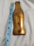 Coca Cola Bottle Thermometer - Vintage Gold Tin