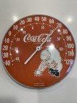 Vintage Coca Cola Round Thermometer Featuring Sprite Boy